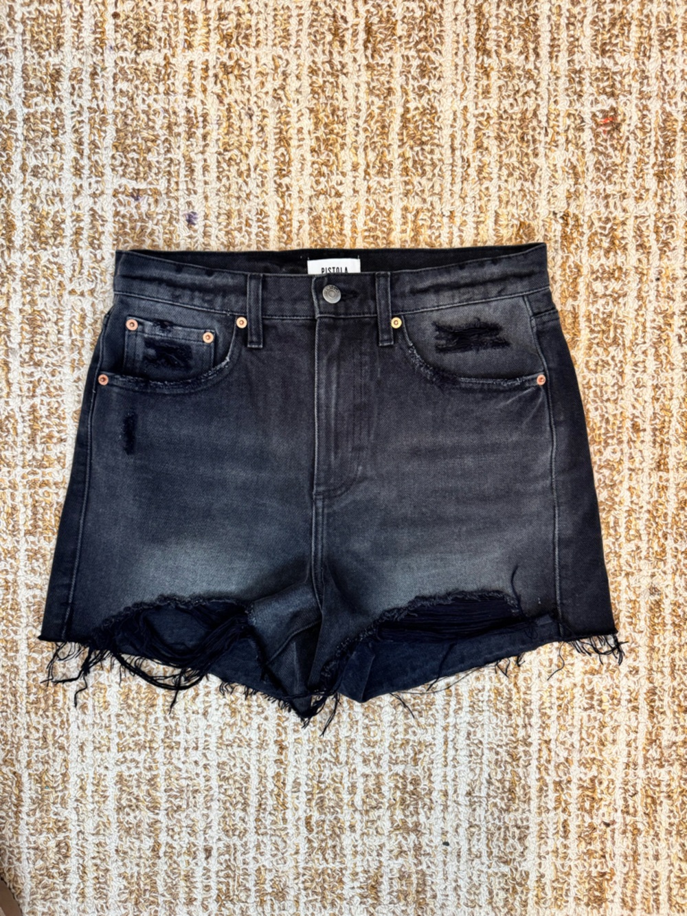 Pistola Black Washed Denim Shorts